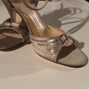 Elegant Beige Strappy Women's Heels